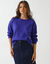 Pull loose manches blousantes, maille chinée en laine mélangée (violet)