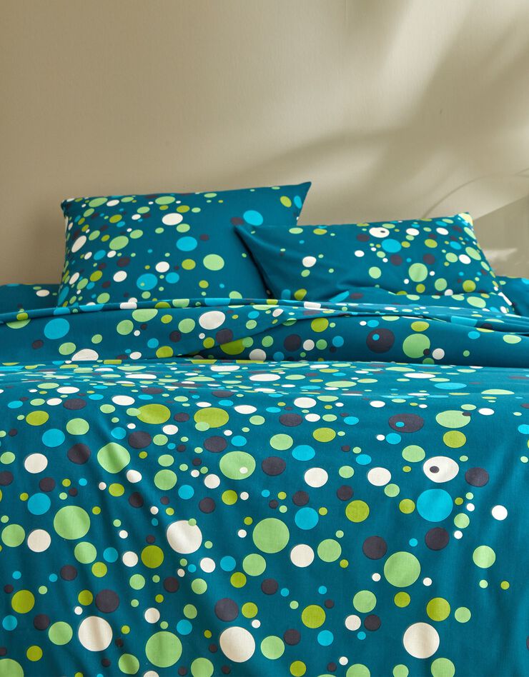 Linge de lit Pétillant coton  (bleu paon)