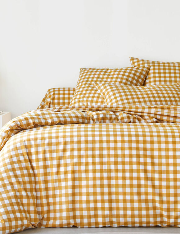 Linge de lit Lou en flanelle imprim&eacute;e (miel)