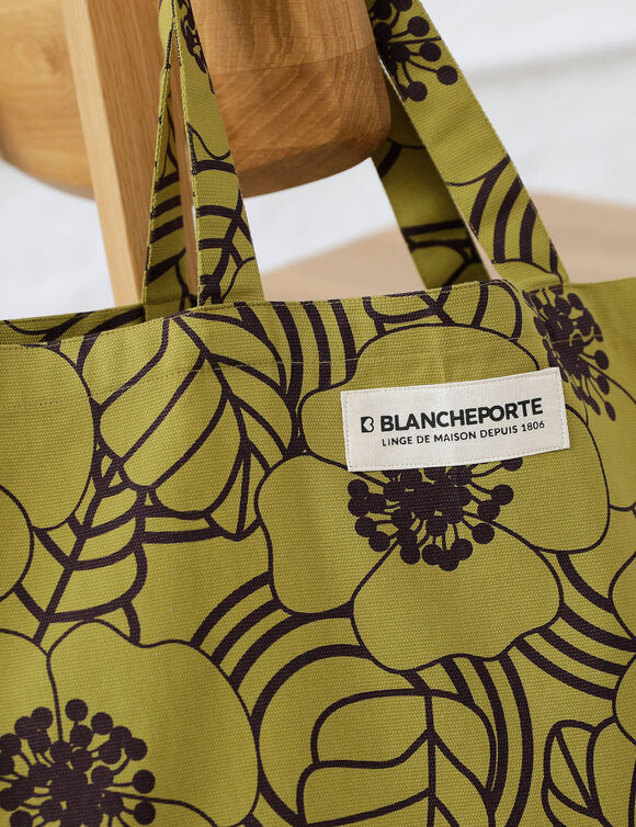 Cabas imprim&eacute; sp&eacute;cial 220 ans de Blancheporte (vert olive)