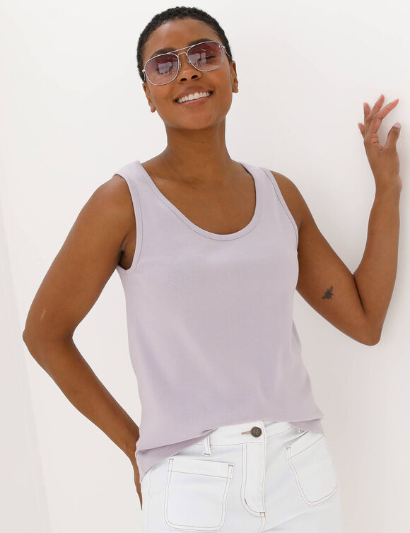 D&eacute;bardeur uni col rond (parme)