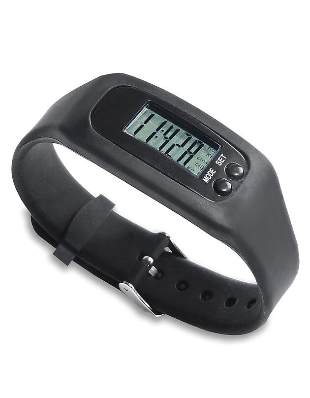Horloge met stappenteller (zwart)