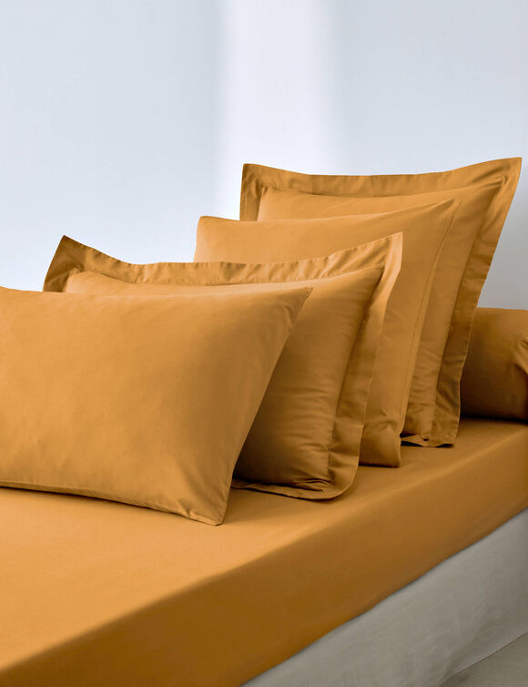Linge de lit uni coton (miel)