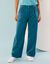 Ruime, rechte broek, speciaal voor kleine lengtes (eendenblauw)