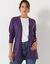 Open vest, gebreide stof die zacht aanvoelt (aubergine)