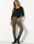 Effen T-shirt met ronde hals en lange mouwen (zwart)