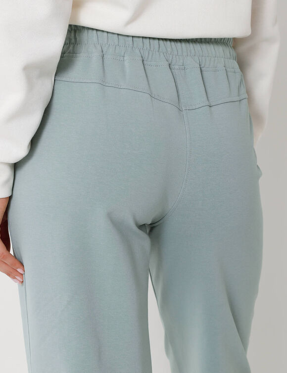 Pantalon jogpant ceinture élastiquée molleton  (vert grisé)