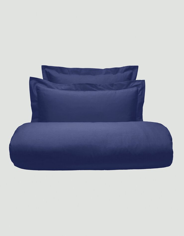 Linge de lit uni coton (marine)
