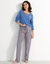 T-shirt pyjama manches longues motif floral imprimé  (bleu jean)