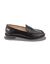 Boots in splitleer met perforaties - marine (zwart)