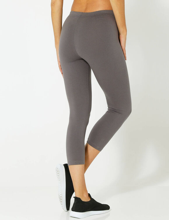 Legging 3/4 maille taille &eacute;lastiqu&eacute;e (anthracite)