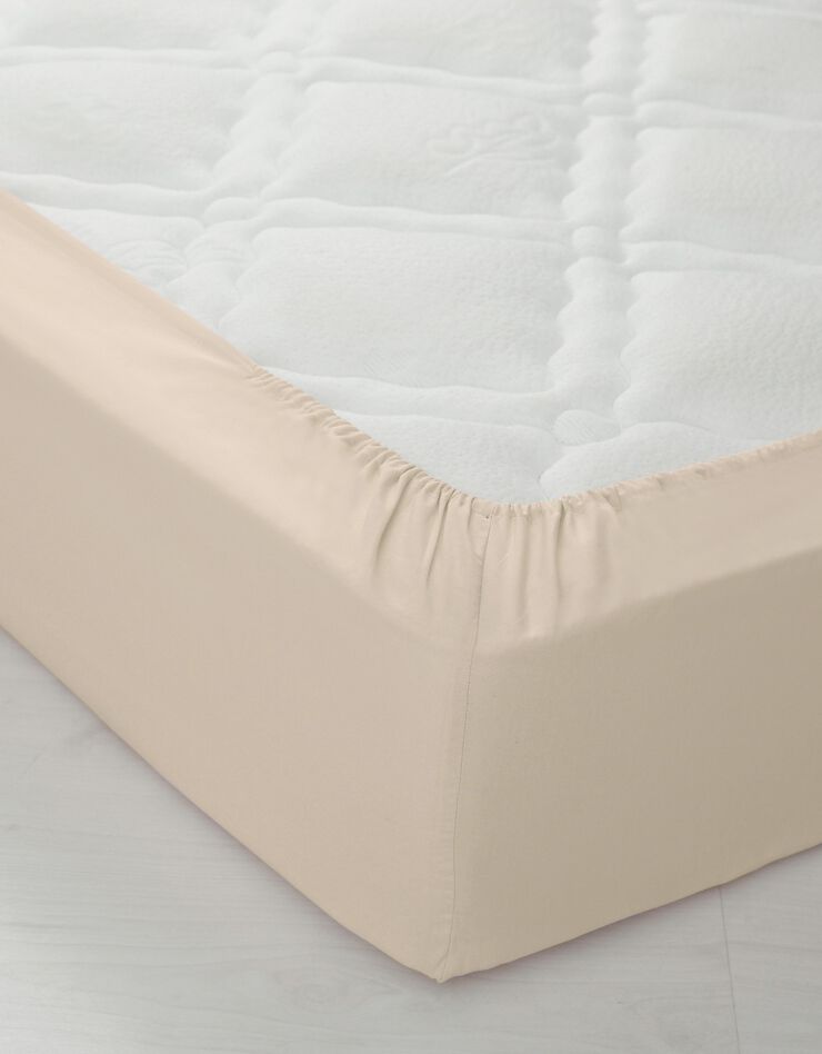 Linge de lit uni polyester-coton Colombine (sable)