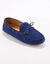 Mocassins in ultrasoepel leer met veters (blauw)