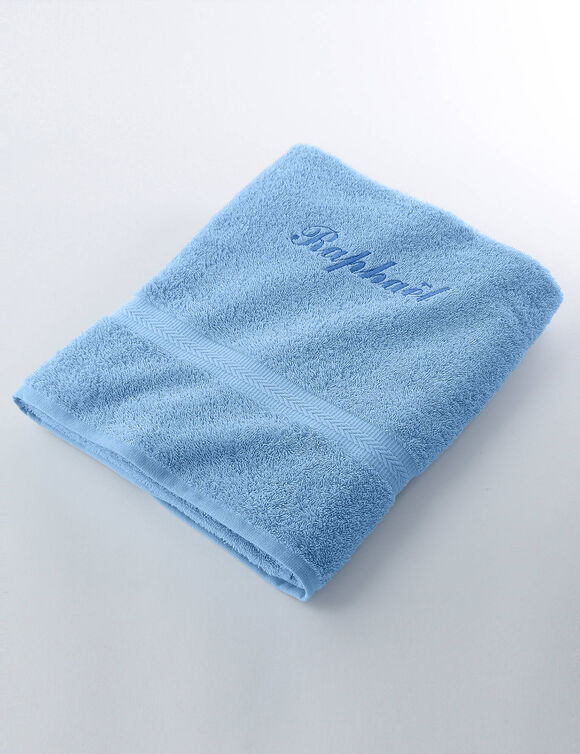 Effen handdoek, zacht comfort, personaliseerbaar (korenbloem)