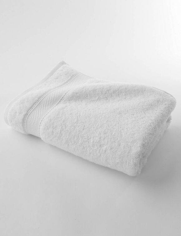 Collection serviettes de bain unies 540g/m2 confort luxe  (blanc)
