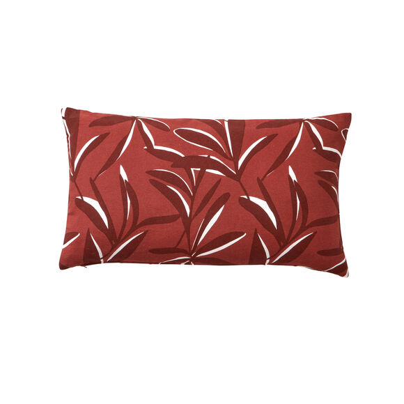 Housse de coussin imprim&eacute; feuillage (terracotta)