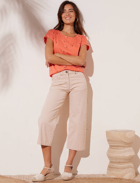 T-shirt imprimé minimaliste (corail)