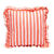 Kussen met strepen- en citroenenprint (geel / koraal)