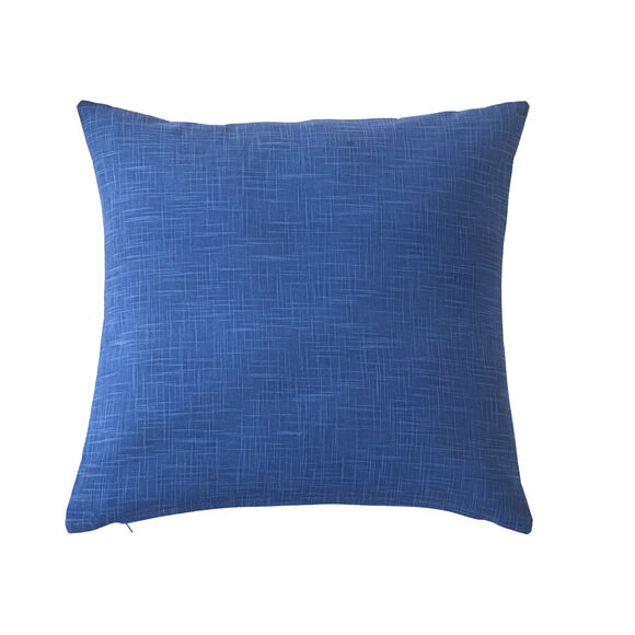 Coussin imprim&eacute; coquillages (bleu / beige)