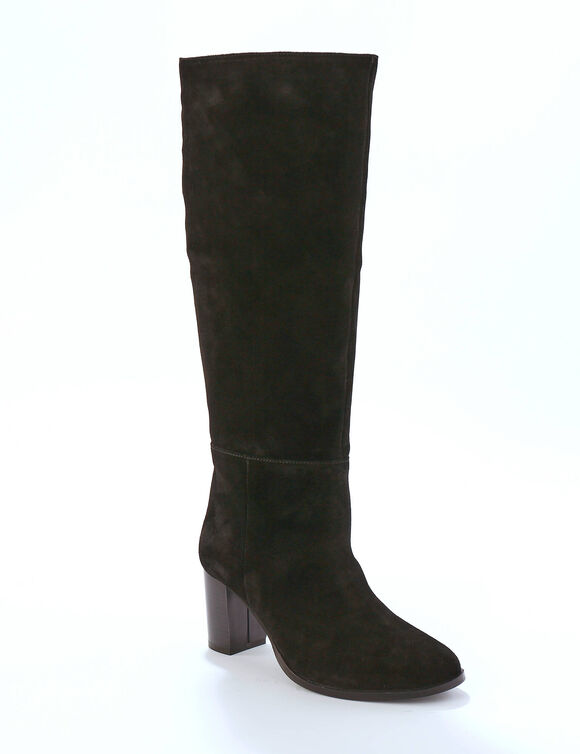 Bottes en cuir su&eacute;d&eacute;  (noir)