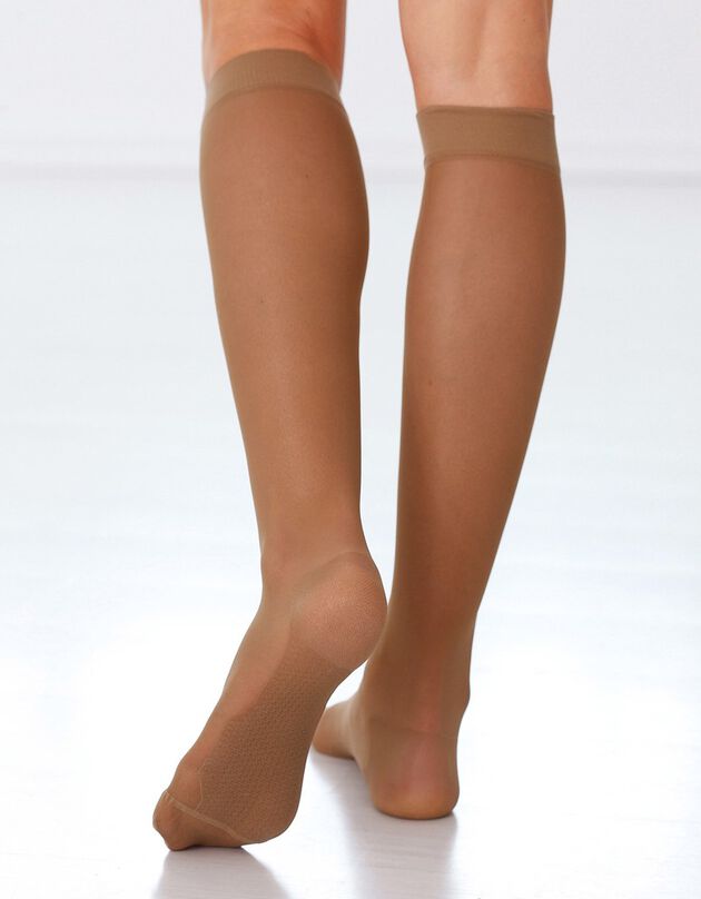 Kniekousen met lichte druk voor zware benen - set van 2 paar (huidkleur)