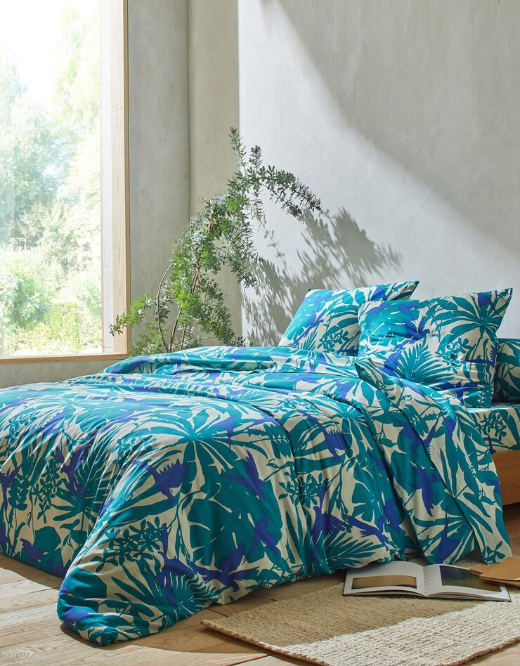 Linge de lit Paradise imprimé exotique en coton (vert)