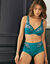 Gaineslip in microvezel en geborduurde tule Caminata (smaragd)