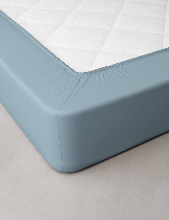 Effen hoeslaken in katoenbatist, hoeken van 40 cm (lichtblauw)