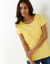 T-shirt col rond manches courtes uni coton (jaune pâle) T-shirt col rond manches courtes uni coton (jaune pâle)