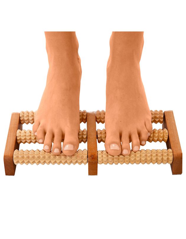 Rouleaux de massage bois pour pieds (marron)