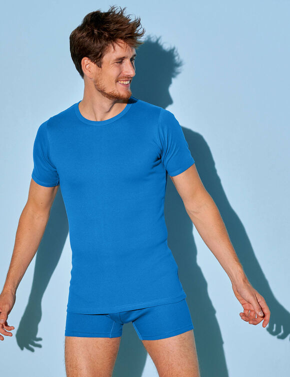 T-shirt met ronde hals - herenondergoed, set van 3 (blauw)