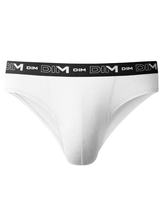 Slip fermé taille basse Dim - lot de 3 (gris + blanc + noir)
