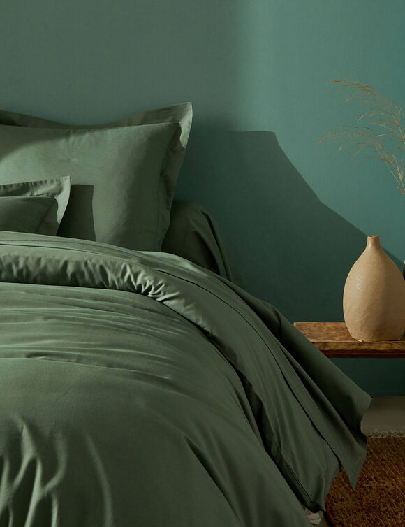Linge de lit uni polyester-coton Colombine (eucalyptus)