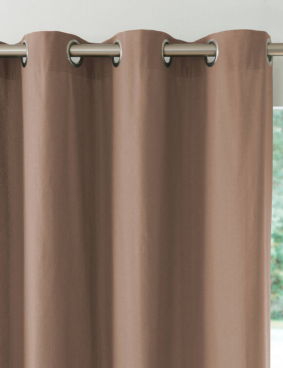 Verduisterend gordijn in effen zeildoekstof (taupe)