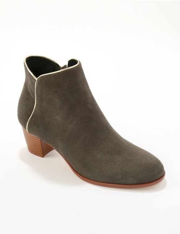 Leren boots met goudkleurig biesje (grijs)