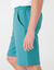Bermuda in katoen-linnen, tailleband 3/4-elastisch (aqua)