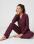 Pyjama doux col polo (aubergine)