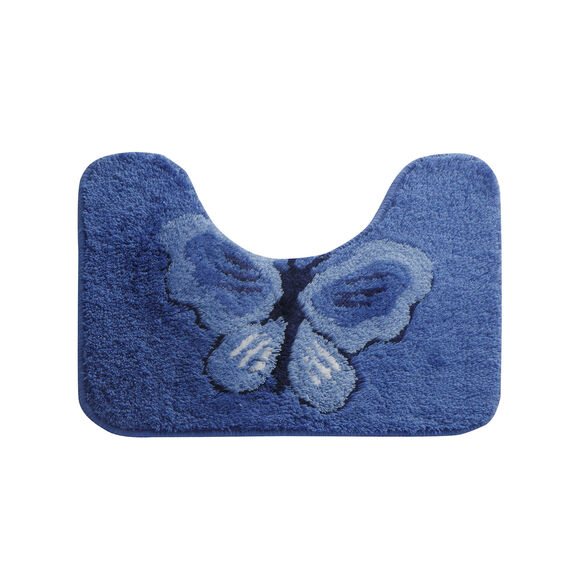 Tapis de bain fantaisie Papillons (bleu / bleu dur)