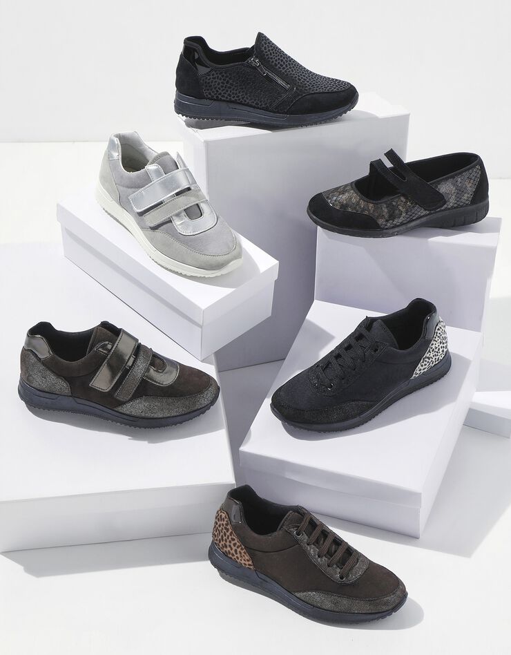 verkoper Hangen Chirurgie Schoenen in stretchstof met scratchsluiting - speciaal gevoelige voeten,  zwart | Blancheporte