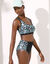 Bikinislip met hoge taille Upala (zwart / turkoois)