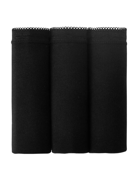 Basic midislip - set van 3 (zwart)