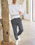 Pantalon loisirs molleton, bas resserrés (anthracite chiné)