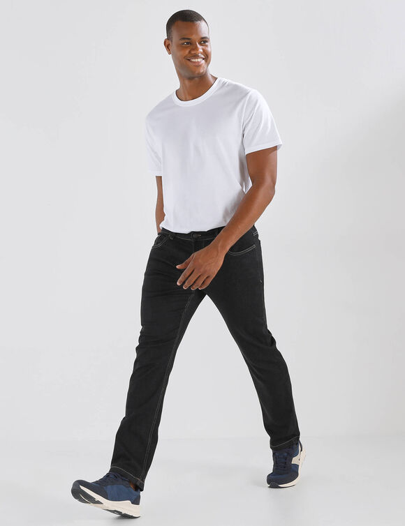 Jean droit basique coton stretch - L28 (black)