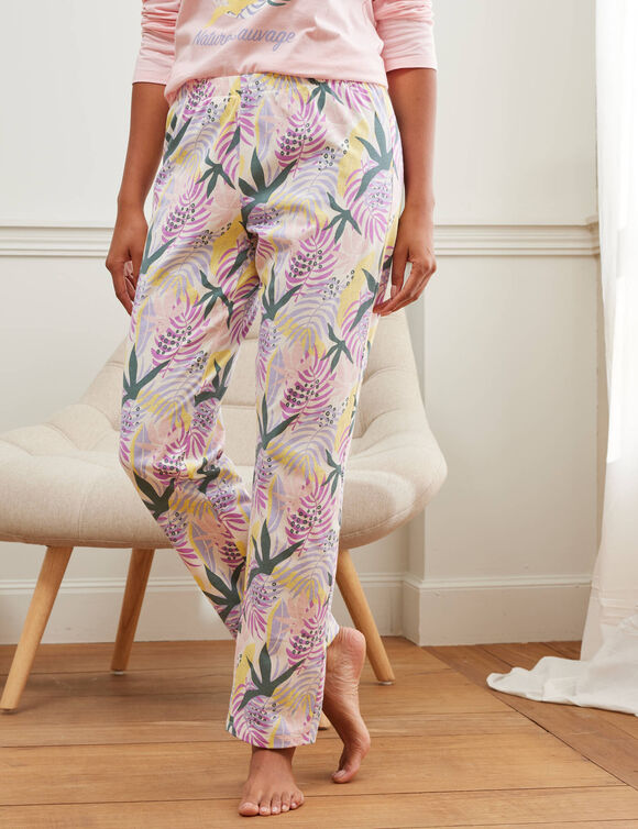 Broek met "Nature Sauvage" print (ecru / parma)