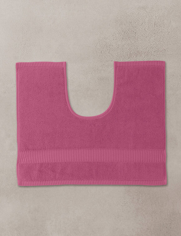 Badmatje van badstof met sierrand en premium comfort (granaatrood)