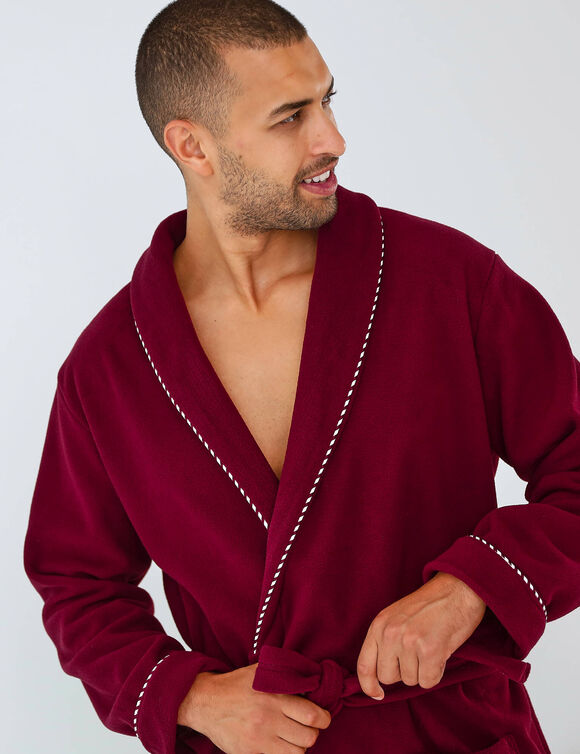Robe de chambre maille polaire (bordeaux)