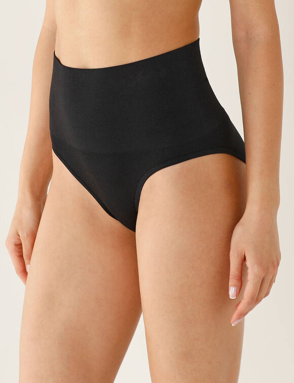 Culotte haute invisible microfibre stretch sans coutures - lot de 2 (noir + peau)
