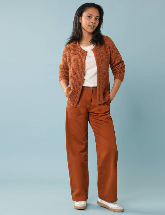 Gilet paletot Sp&eacute;cial Petites, maille poilue (noisette)