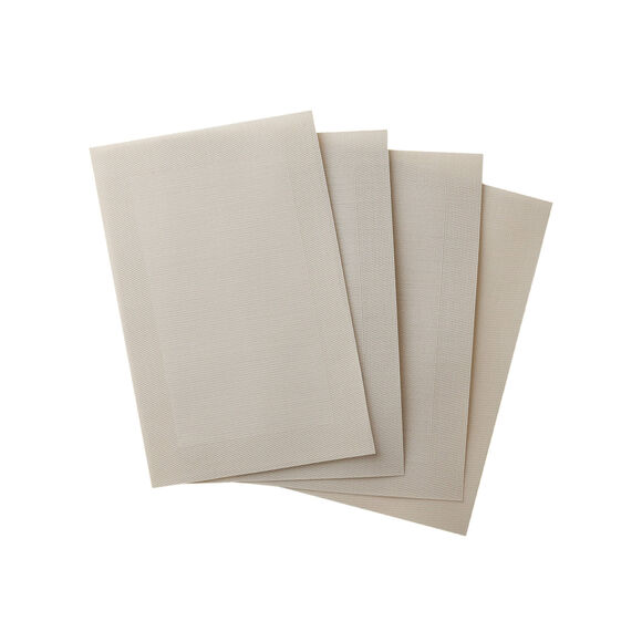 Lot de 4 sets de table - vinyle tressé (beige)