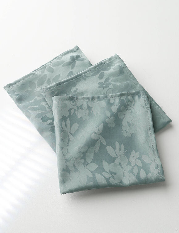 Damast tafellaken met bladerenprint Colombine® (eucalyptus)